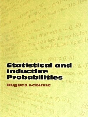 cover image of Statistical and Inductive Probabilities